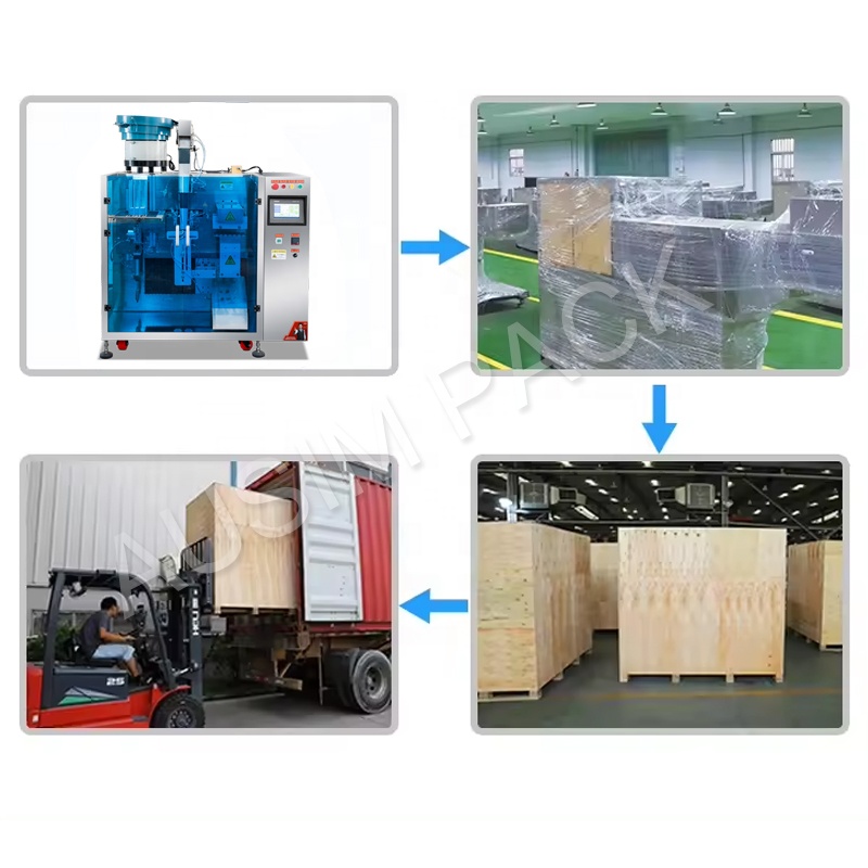 New Fast Delivery Automatic Electric Mini Doypack Machine With Wrapping &amp; Sealing For Food Powder Film Pouch Packaging