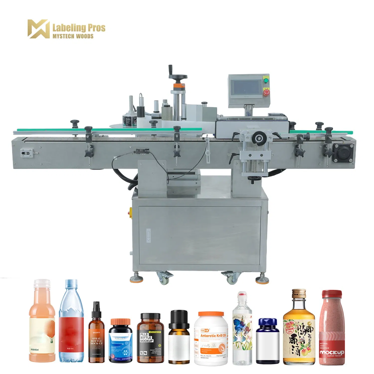 High-Speed Vertical Automatic Bottle-Rolling Labeling Machine Used for Beverage Production