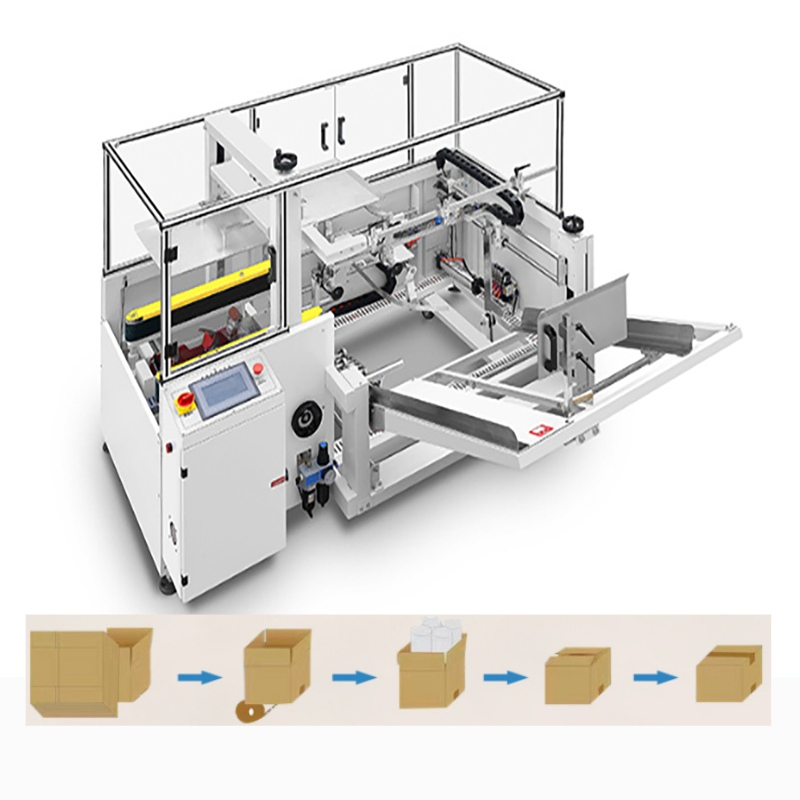 Automatic Carton /Paper Box/Case Forming /Erecting /Erect/Opening Machine with Sealing Strapping Packing/Pack/Packaging Line
