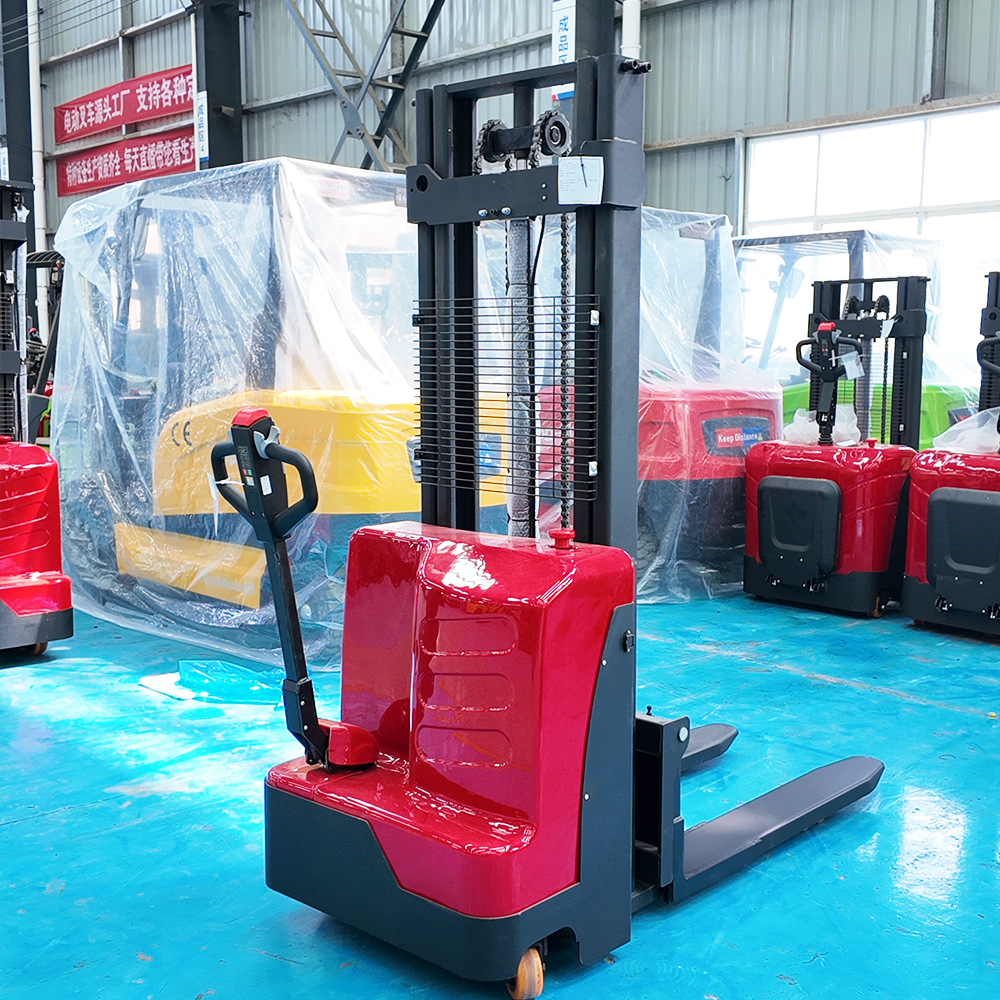 High Performance 1.5 Ton Walkie Electric Stacker 48V System Battery Powered Pallet Lifter With Specialized Drive Wheel