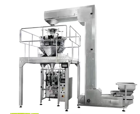 Automatic Vertical Packing Machine With Multihead Weigher for Chips Nuts Snacks Rice Coffee Bean High Speed Nitrogen Filling