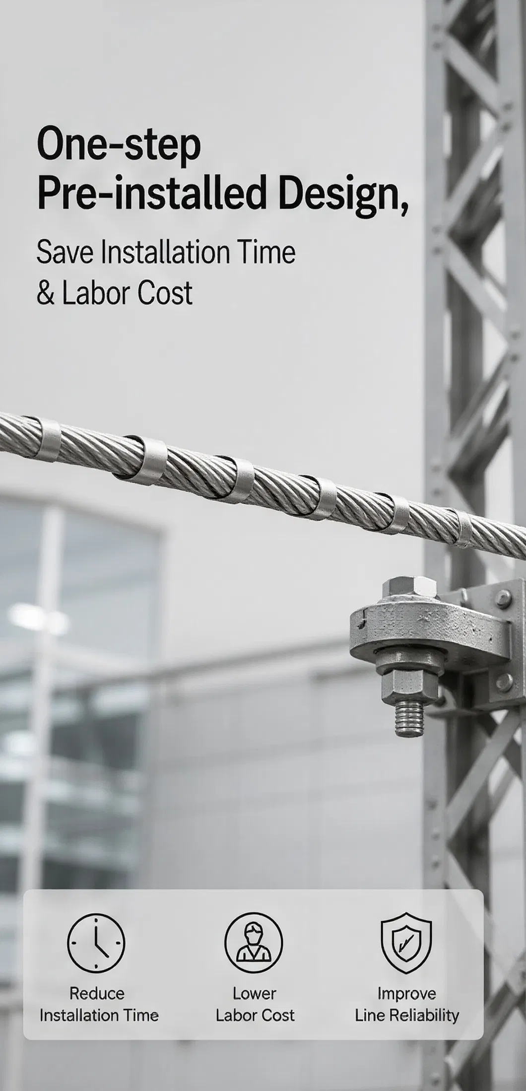 Galvanized Steel Preformed Helical Dead End Cable Tension Clamp for Opgw Fiber Optic Cables