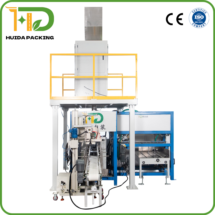 Fully Automatic Open Mouth Bagging Machine for 15-50kg Powder &amp; Granule Packaging with Weighing Filling Sewing System Industrial Bag Packing Line Equipment