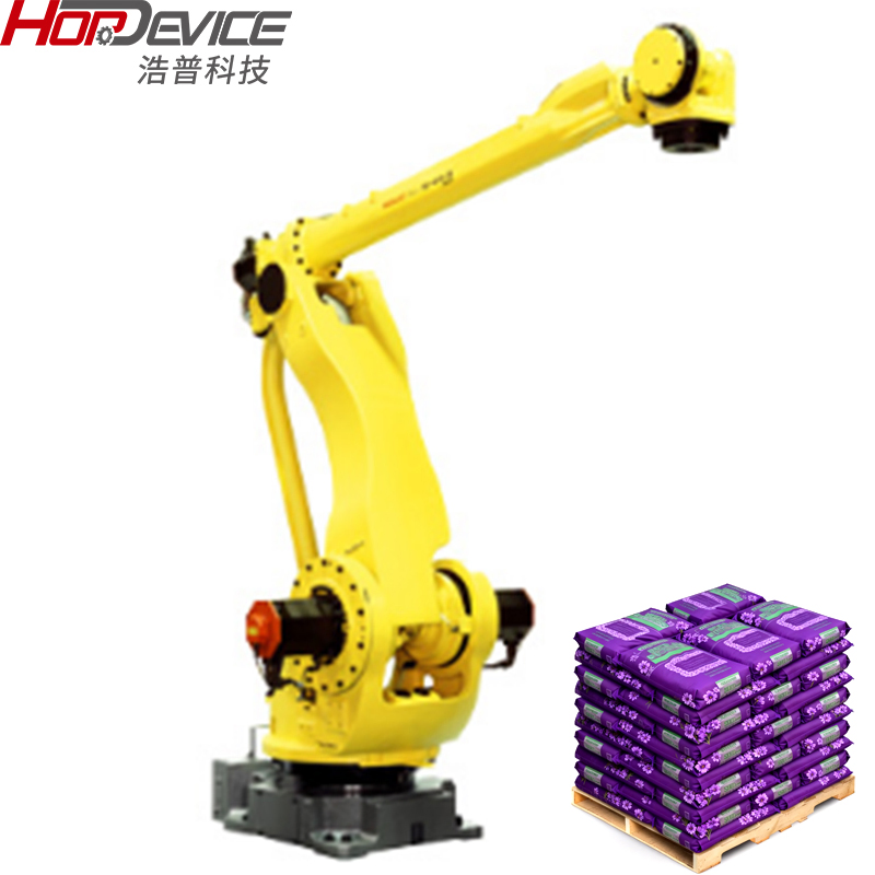 Robot Arm Carton Erector Packer Machines Line Bottle Robot Case Erecting Packing End of Line Palletizer