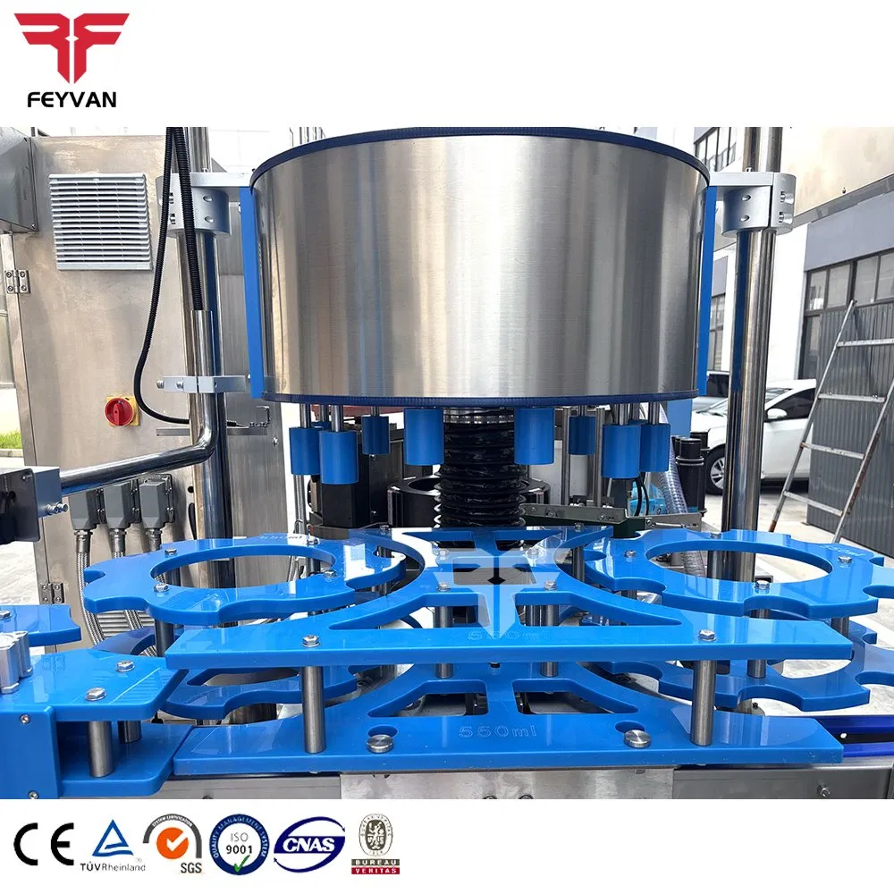 9-Head Rotary Beer, Juice, Mineral Water Bottle Hot Melt Glue Labeling Machine