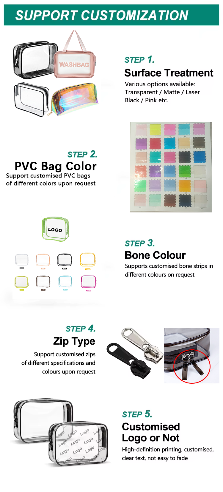 Waterproof Travel Organizer Bag Wholesale Price Pvc Zipper Toiletry Cosmetic Bag Custom Size logo clear Makeup Bag for Women