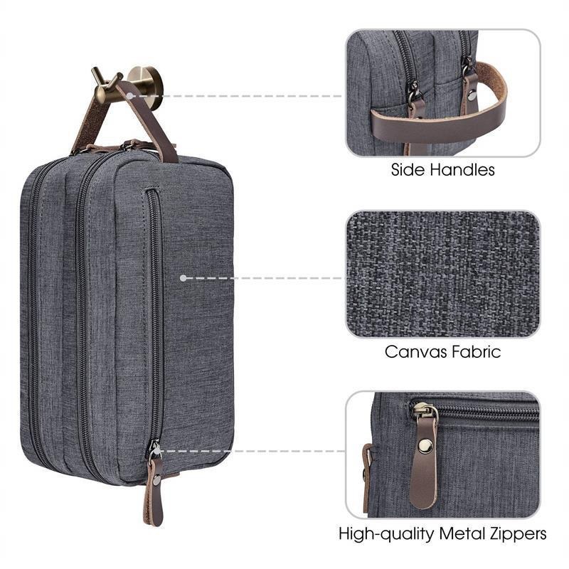 FOCSTAR Custom LOGO Men's Large Capacity Waterproof Nylon Square Hotel Travel Toiletry Bag Dopp Kit (BTF020)