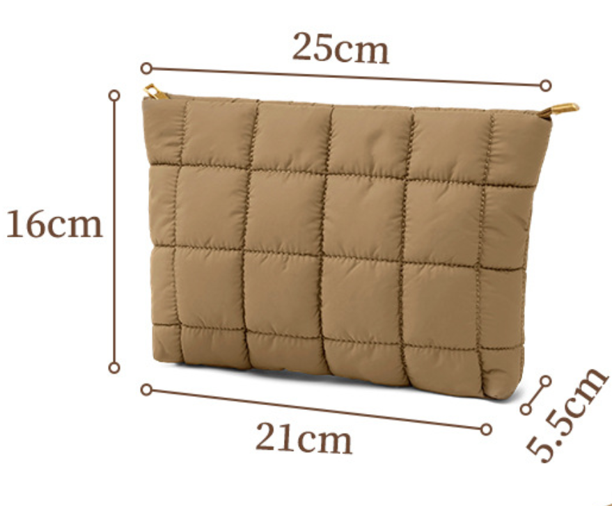 Fashion Mini Waterproof Quilted Cosmetic Bag Custom Logo Travel Organizer Make Up Bags Portable Makeup Pouch For Women