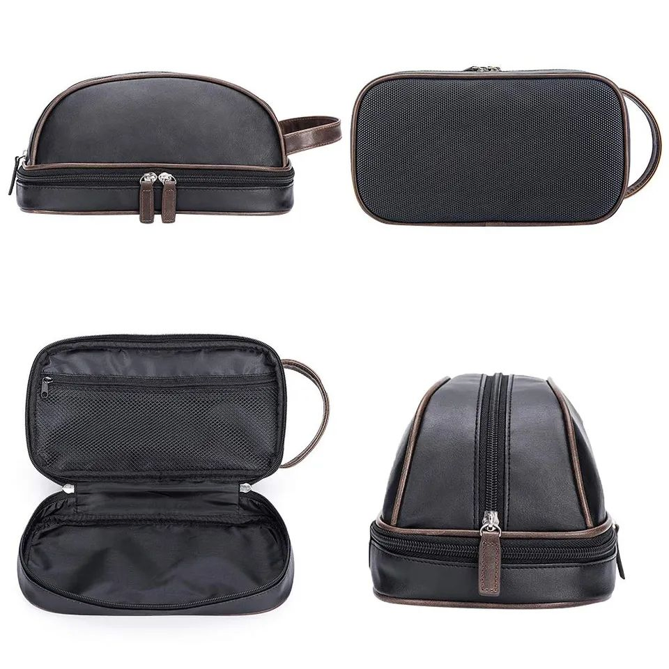 PU Bathroom Kit Organizer Vanity Hanging Shave Pouch Makeup Bag