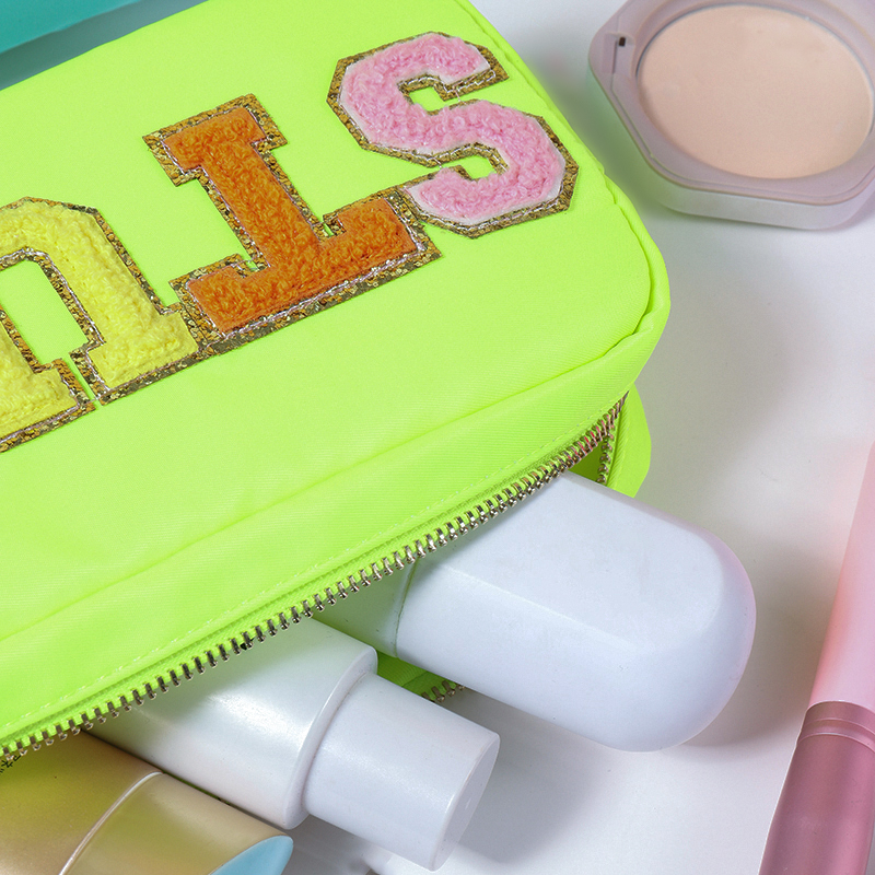Spot Wholesale Women Casual Large Capacity Storage Bags Waterproof Nylon Letter Cosmetic Bag with Customizable