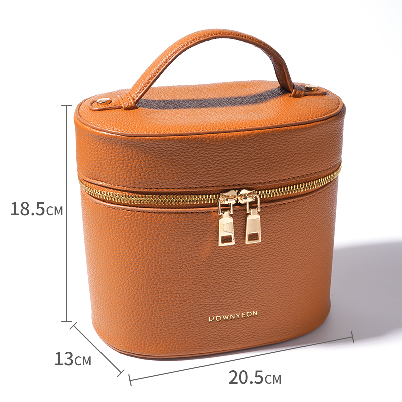 Rownyeon Large Capacity Luxury Makeup Bag Organizer Case with Waterproof Brush Pocket