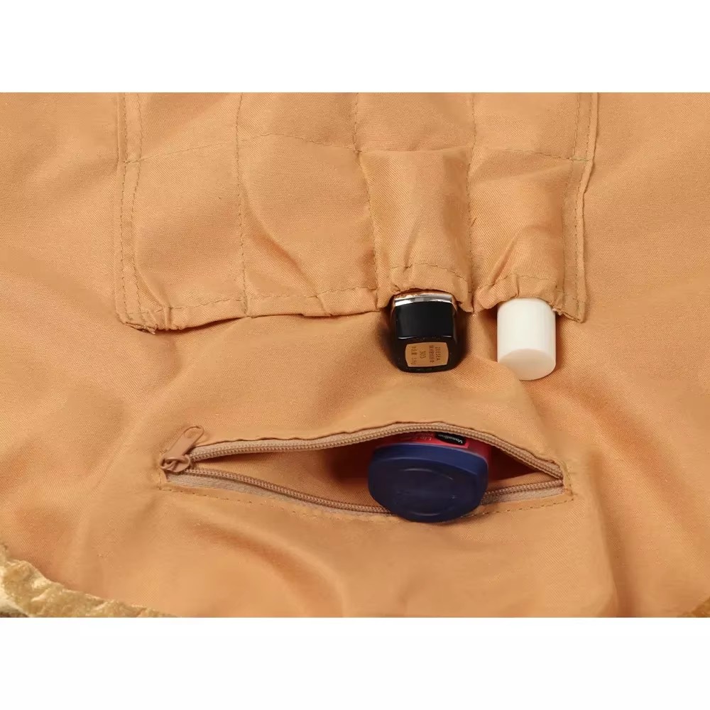 Portable Travel Normcore/Minimalist Polyester Drawstring Makeup Cosmetic Bag for Professional Use