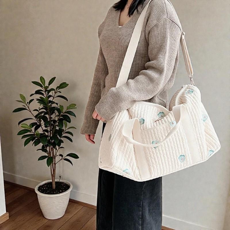 Handbag Mommy Bag Extra Large Capacity Cute Fresh Pattern Travel Bag Black Everyday for Daily Use