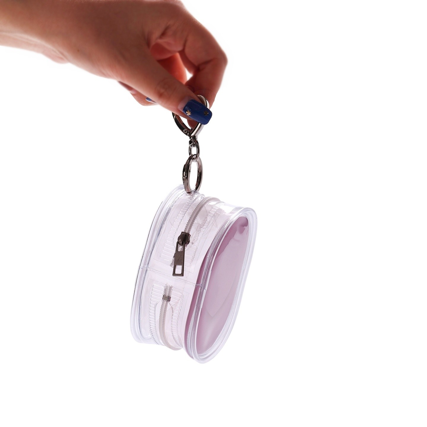 Mini portable transparent hanging jewelry storage bag, PVC pouch, jelly makeup bag