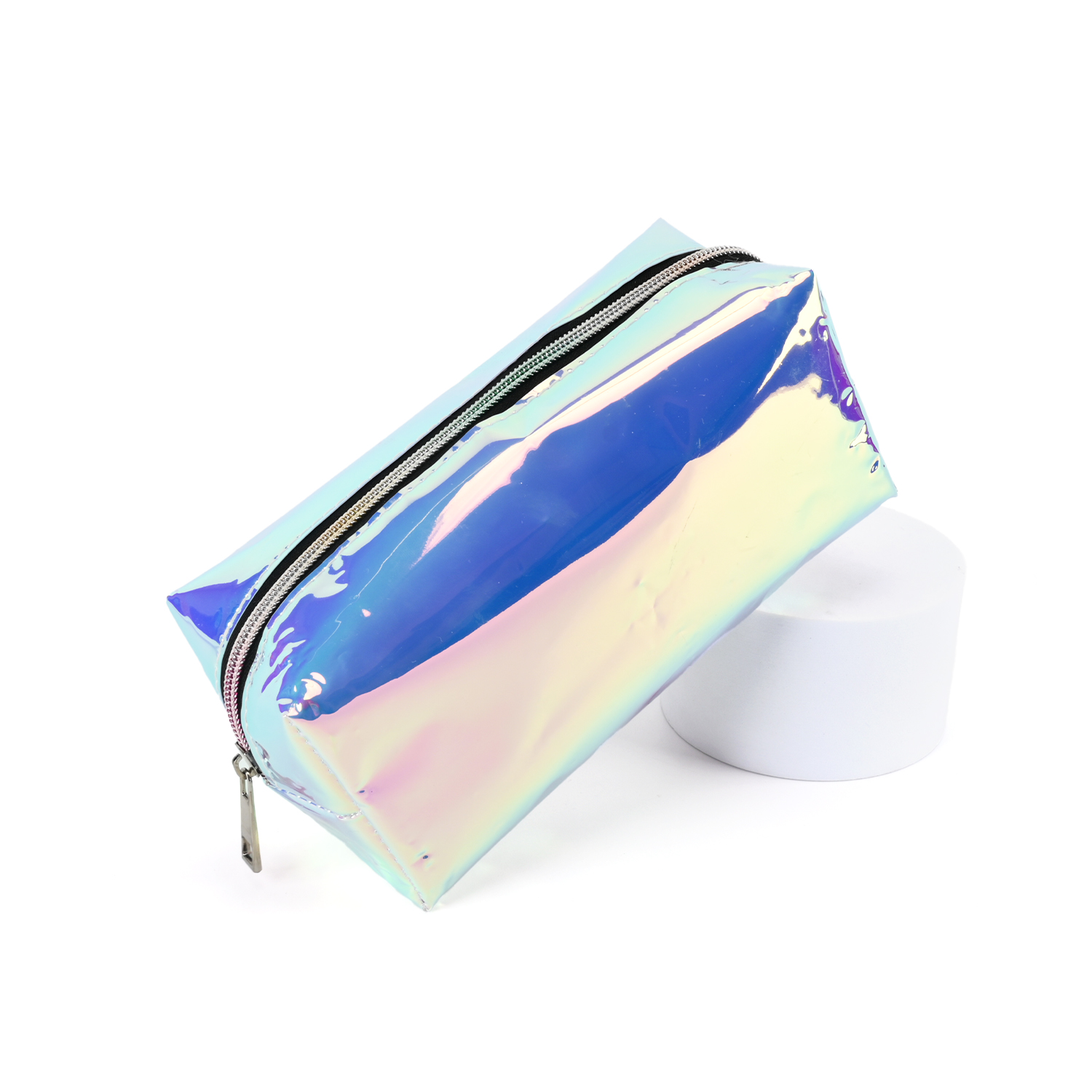 Personalized Oem Pvc Tpu Holographic Glitter Waterproof Zipper Makeup Pouch Professional Travel Cosmetic Toiletry Wash Bag