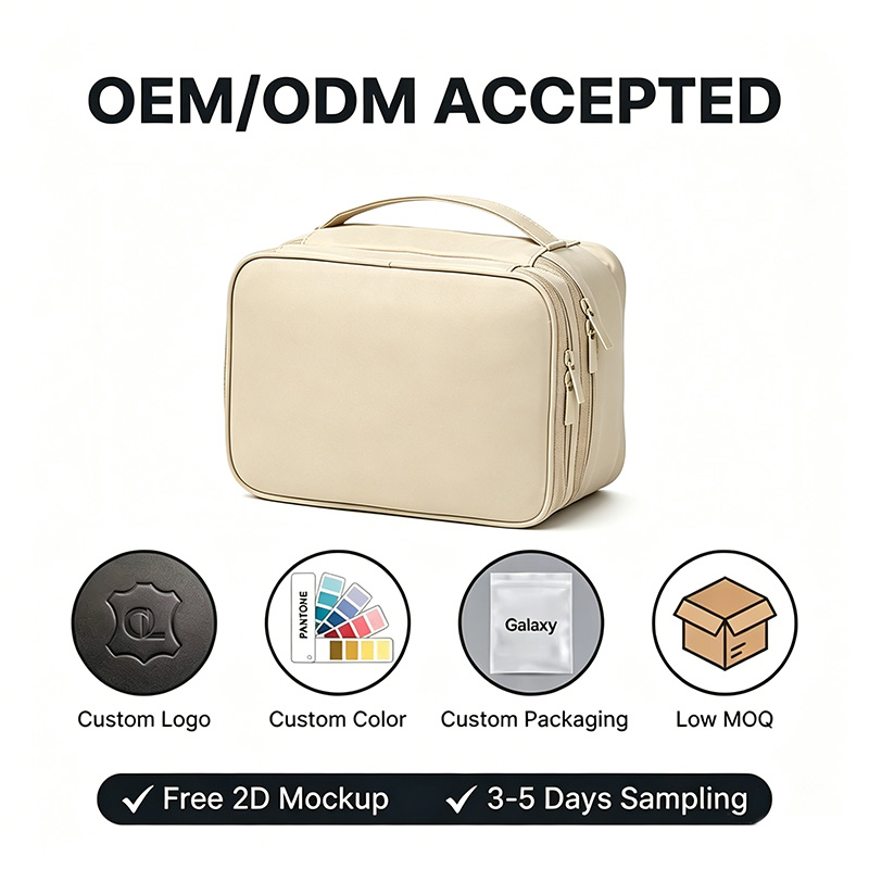 2026 New Waterproof Custom Fashion 3-6L Oxford Cloth Zipper Closure Makeup Bag Water-Resistant Beauty Tool Storage Pouch With...