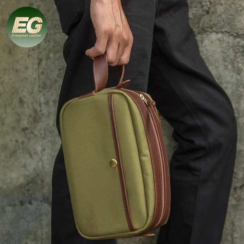 SH2634 unique Transparent Multifunctional men's Luxury Wash Toiletry genuine leather clutch bags Cotton Vanity Canvas for Women Small Men Cosmetic Bag