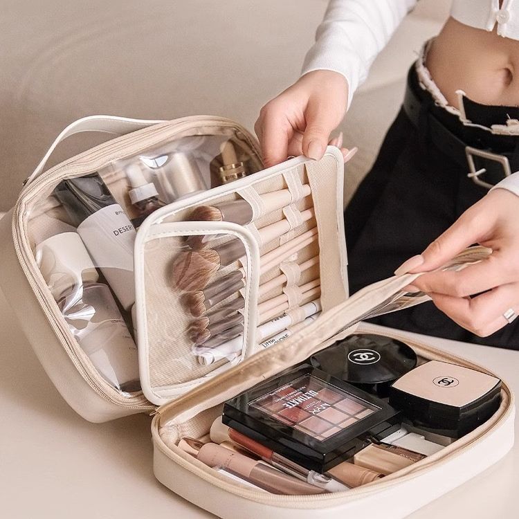 Fashion Large Capacity Women's Makeup Case PU Travel Toiletry Bag Waterproof Cosmetic Storage Bag for Women