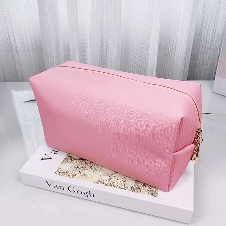 Custom Wholesale Pink Pu Storage Traveling Toiletry Accessories Waterproof Beauty Bag Women Portable Cosmetic Makeup Bag
