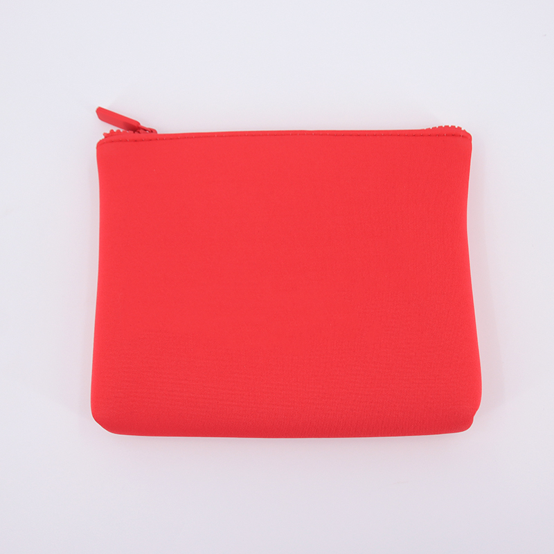 Eco-friendly Solid Color Portable Travel Toiletry Cosmetic Pouch Bag Neoprene Makeup Bag Waterproof Neoprene Zipper Cosmetic Bag