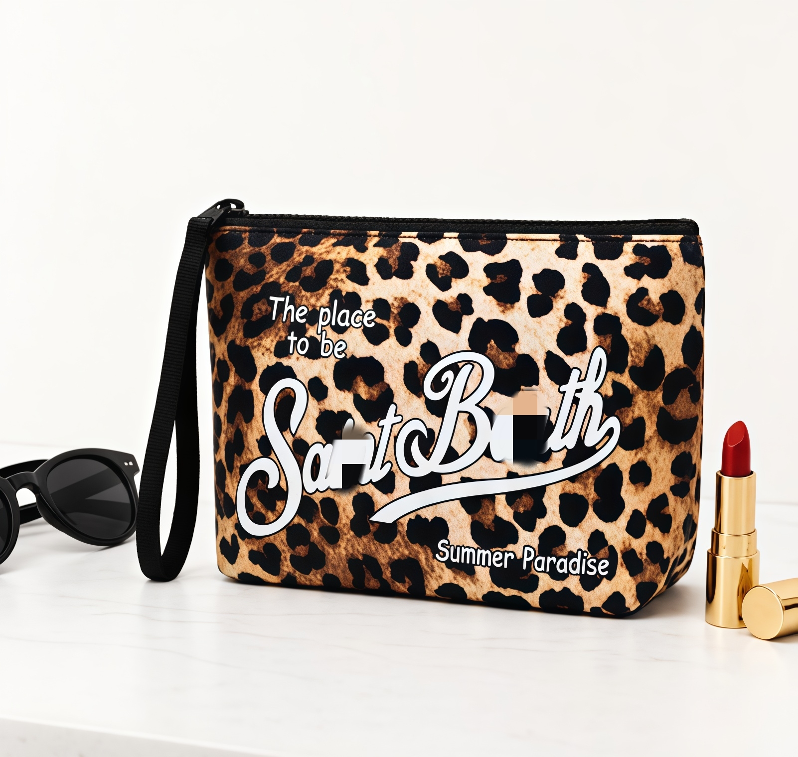RTS Fashionable Large Capacity Neoprene Makeup Bags for Women Custom Waterproof Cosmetic for Toiletry Travel Purse Case Zipper