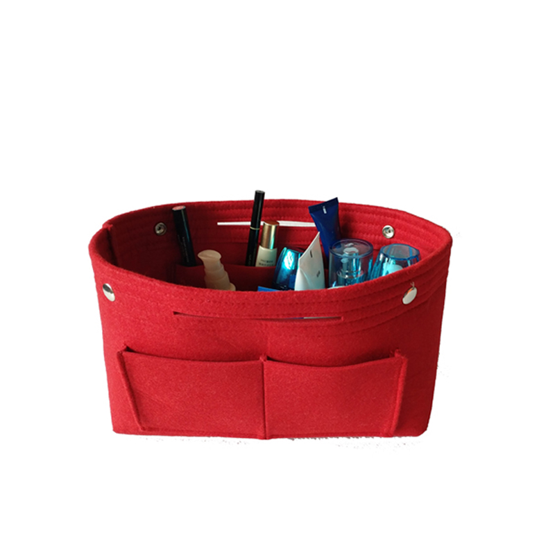 Customized Eco-Friendly Polyester Makeup Bag Insert Large Foldable Handbag Purse Organizer Logo
