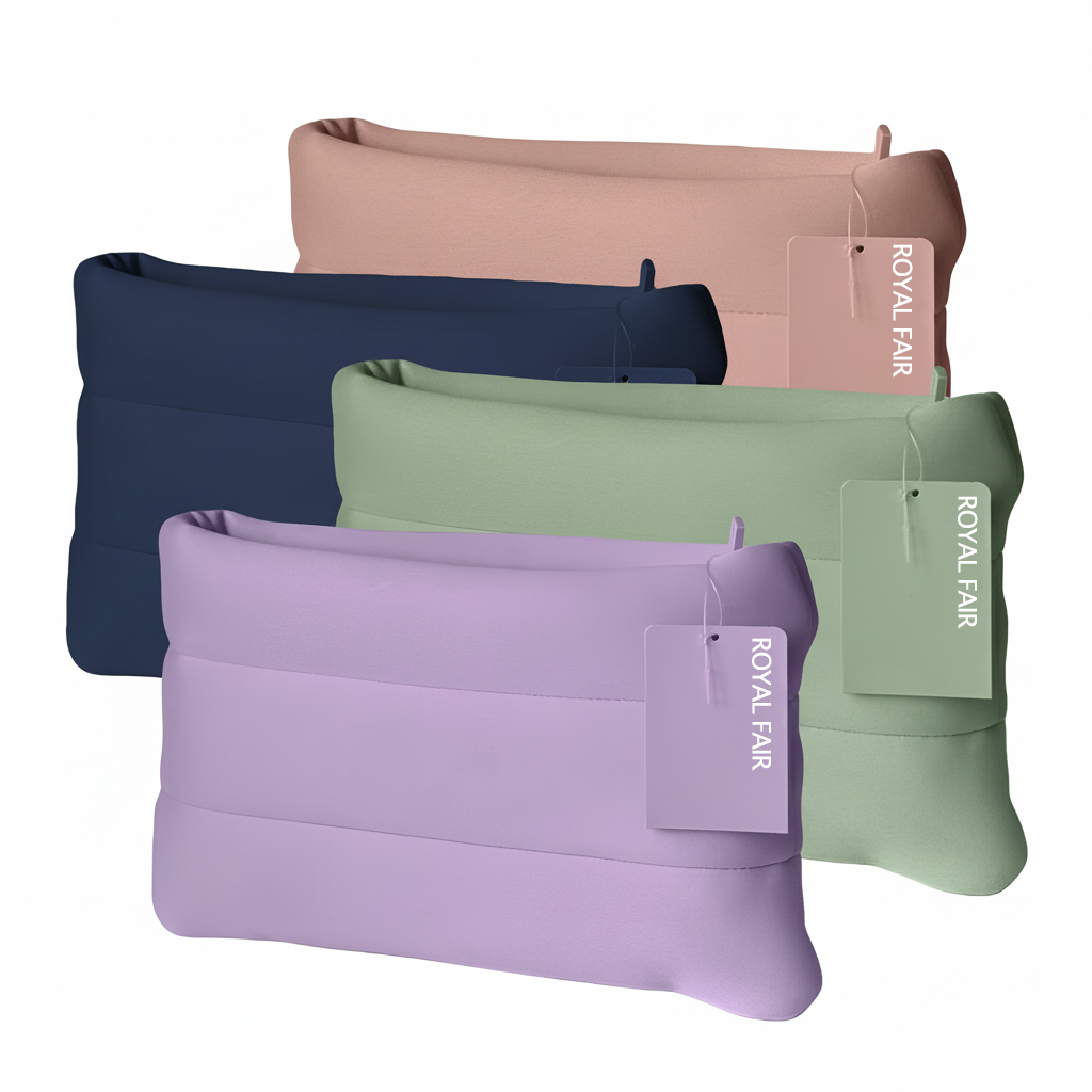 Royal Fair OEM Custom Quilted Puffy Bubble Cosmetic Makeup Organizer Neoprene Makeup Bag Set Letter Skincare Scuba Toiletry Bag