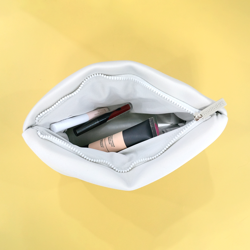 New Fashion Soft Puff Zipper Skincare Pouch Custom Logo Neoprene Makeup Bag for Women