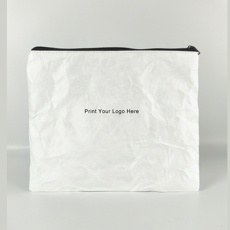High Quality Waterproof Durable Tyvek T Shirt Packaging Zipper Bag Cosmetic Makeup Organizer Storage Pouch with Custom Logo