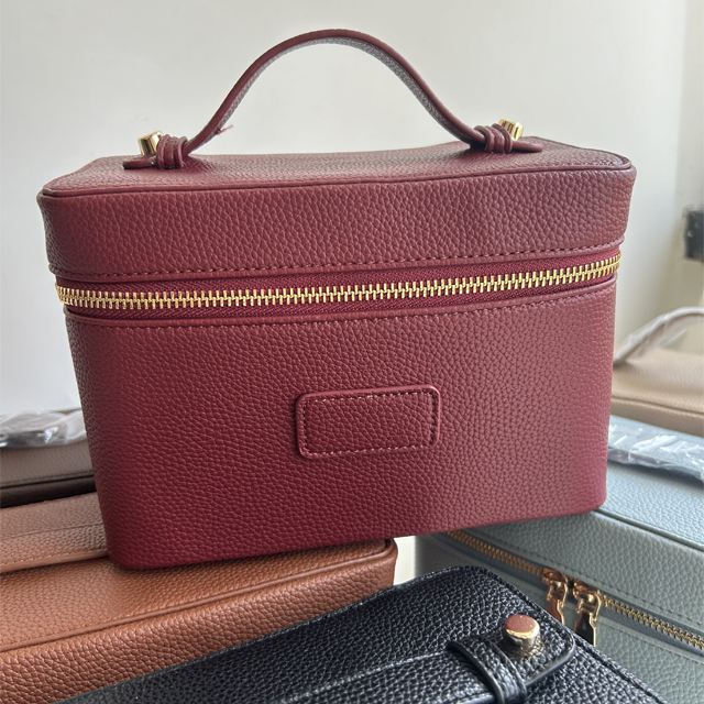 Ready Stock Large Capacity Pu Leather Double Zipper Handle Portable Beauty Cosmetic Bags for Travel Ladies Vanity Makeup Bags