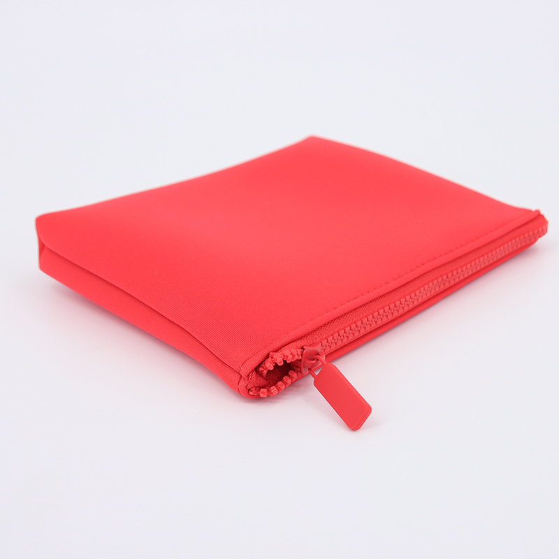 Eco-friendly Solid Color Portable Travel Toiletry Cosmetic Pouch Bag Neoprene Makeup Bag Waterproof Neoprene Zipper Cosmetic Bag