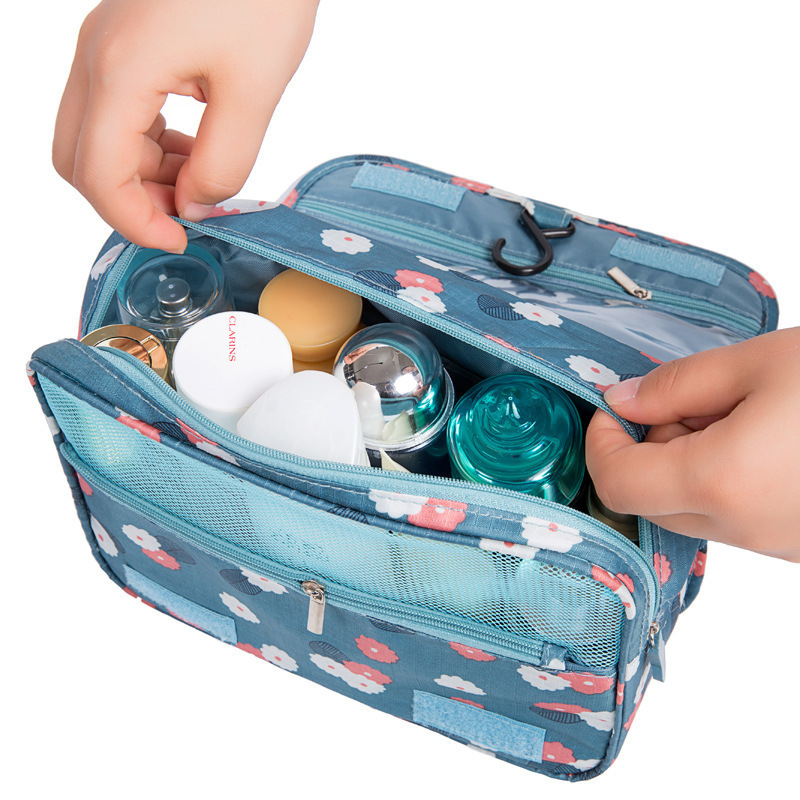 New Custom Large Waterproof Polyester Fashion Travel Women Zipper &amp; Hasp Closure Makeup Cosmetic Bag