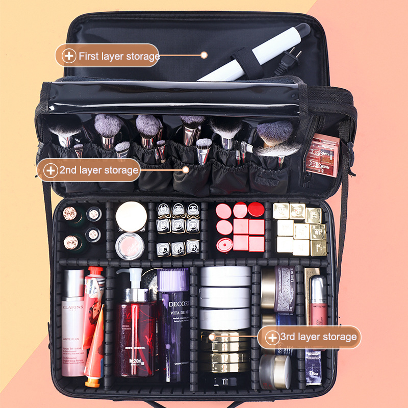 Hot Sale Custom Waterproof Brushes Makeup Bag Portable Artist Beauty Professional Make up Case Travel Organizer Cosmetic Bsh Set