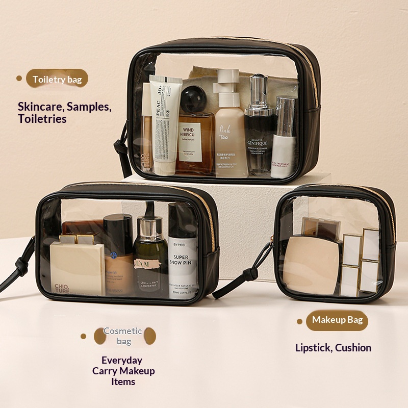 New Travel Portable Transparent Handbag Makeup Storage Bag Multi-purpose Enlarged Capacity PVC Waterproof Wash Bag