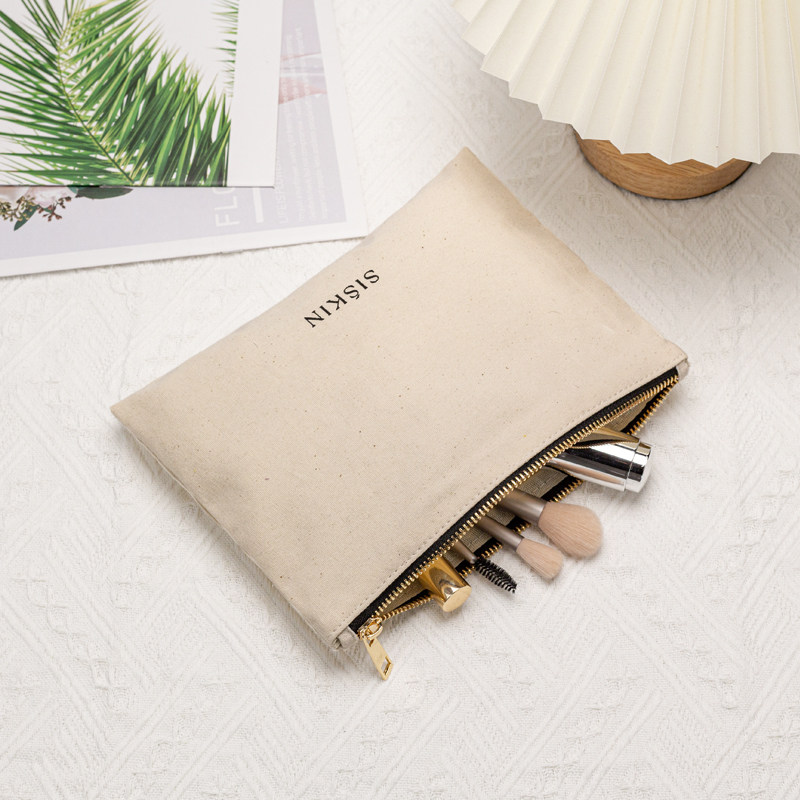 Wholesale Custom Logo Canvas Zipper Pouch Large Capacity Multi Color Small Makeup Bag Portable Travel Eco-Friendly Cosmetic Bag