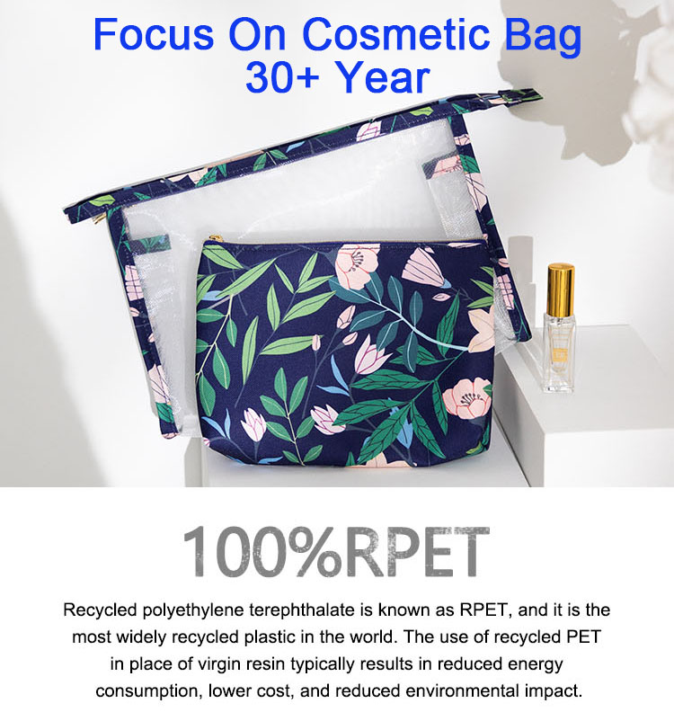 Wholesale Custom Luxury Clear Mesh Transparent Beauty Small Cosmetic Organizer Makeup Bag Pouch Set