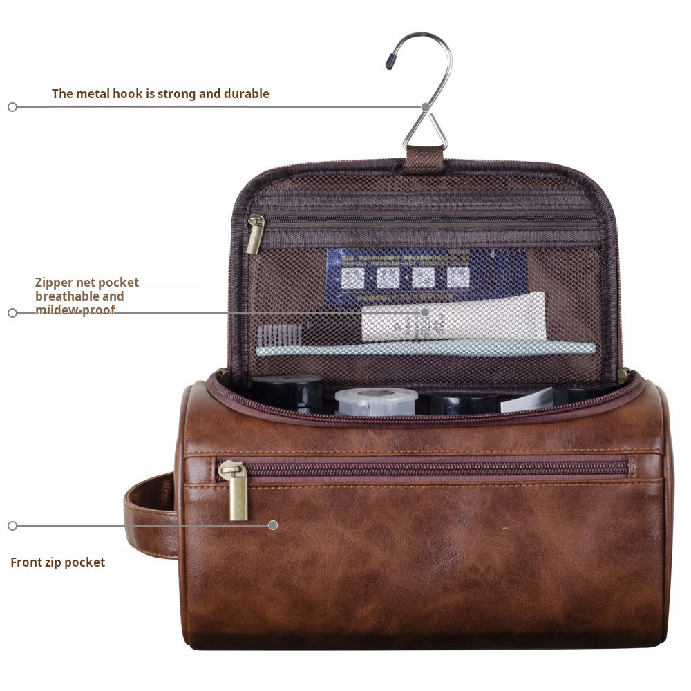 Makeup Bag Large Capacity Waterproof Storage Travel Pu Leather Toiletry Bag Multi-functional Storage Bag