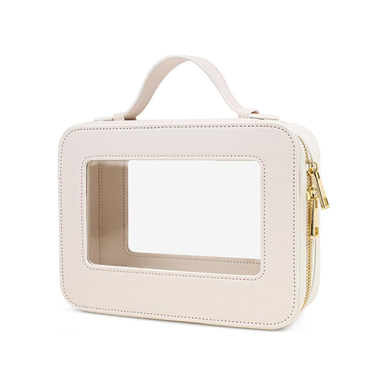 Custom With Logo Zipper Clear PVC Window Large Capacity Wash Bag Makeups Bagged Transparent Travel Toiletry Cosmetic Makeup Bags