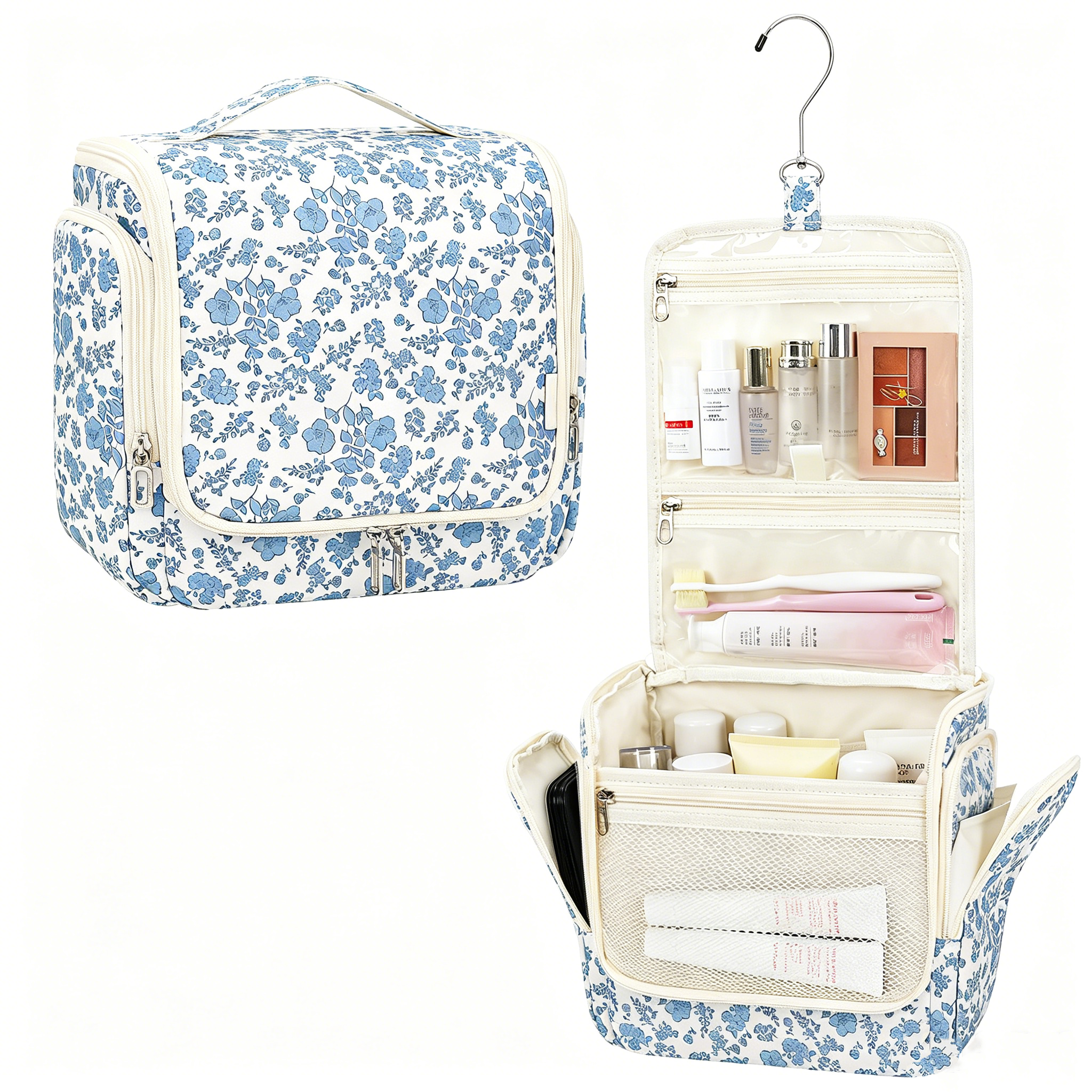 KEEPPERFECT Custom Waterproof Travel Toiletry Bag with Hanging Hook Makeup Cosmetic Bag Travel Organizer Accessories for Women