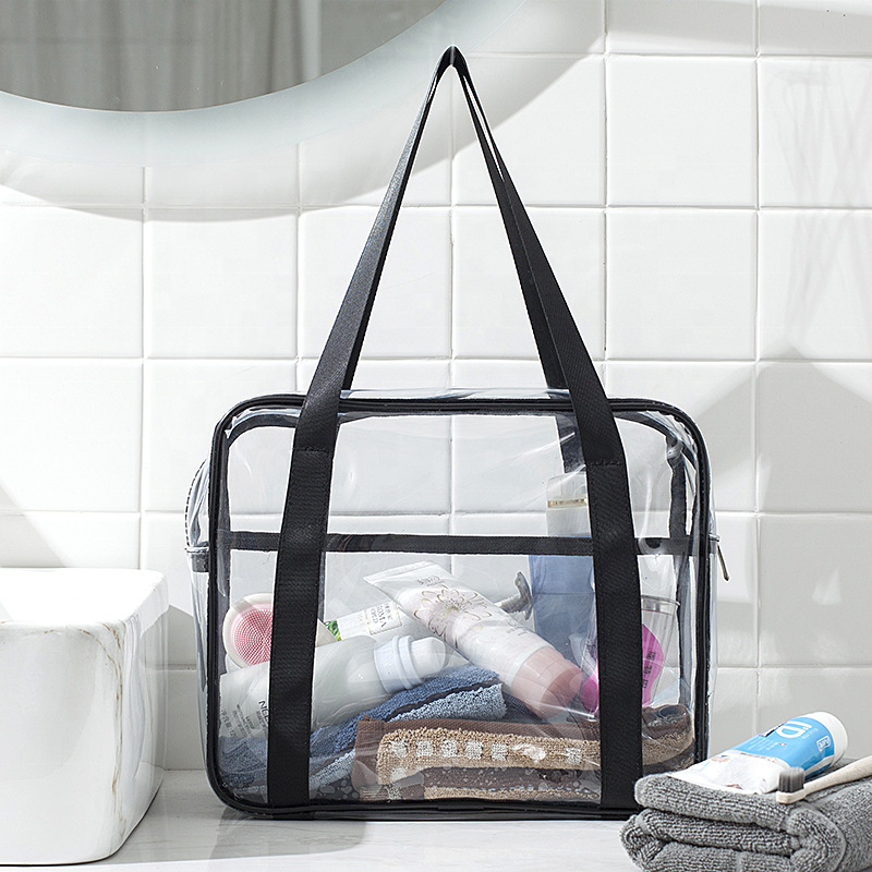 Large Travel Toiletry Bag for Women Transparent Bag Clear Cosmetic Bags With Handle Bathroom Organizer Bag
