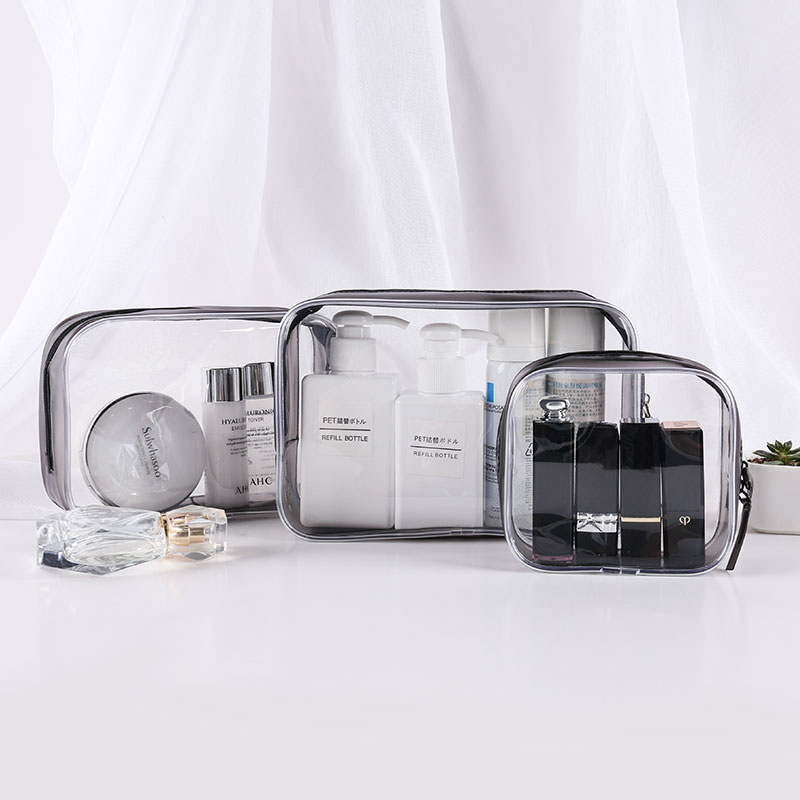Private Label Cosmetic Bags Pvc Zipper Cosmetic Makeup Bag Custom Logo Printed Fashion Women Travel Make up Bag