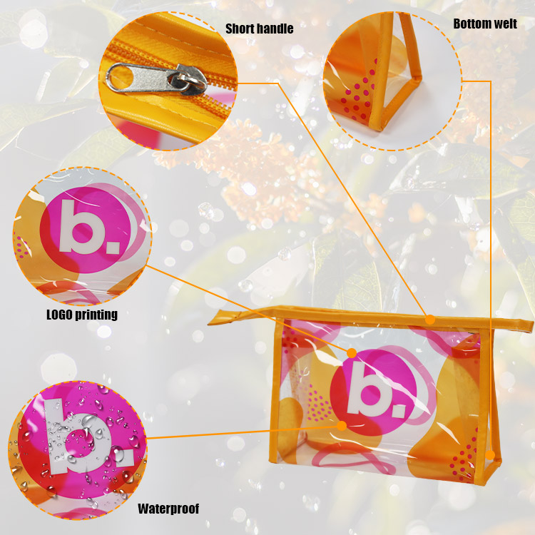 Hot Sale Transparent Pvc Zipper Bag Pouch Zippered Compartment PVC Makeup Bag for Travel