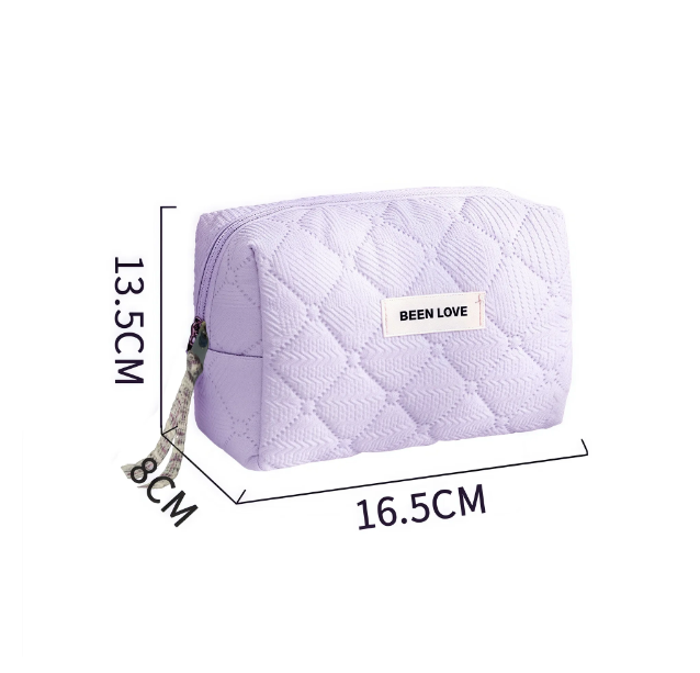 High-Appearing Fashion Women's Portable Eco-Friendly Polyester Zipper Cosmetic Bag Makeup Business Travel Waterproof Octagonal