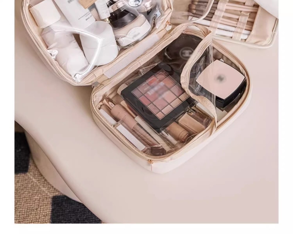 Fashion Large Capacity Women's Makeup Case PU Travel Toiletry Bag Waterproof Cosmetic Storage Bag for Women