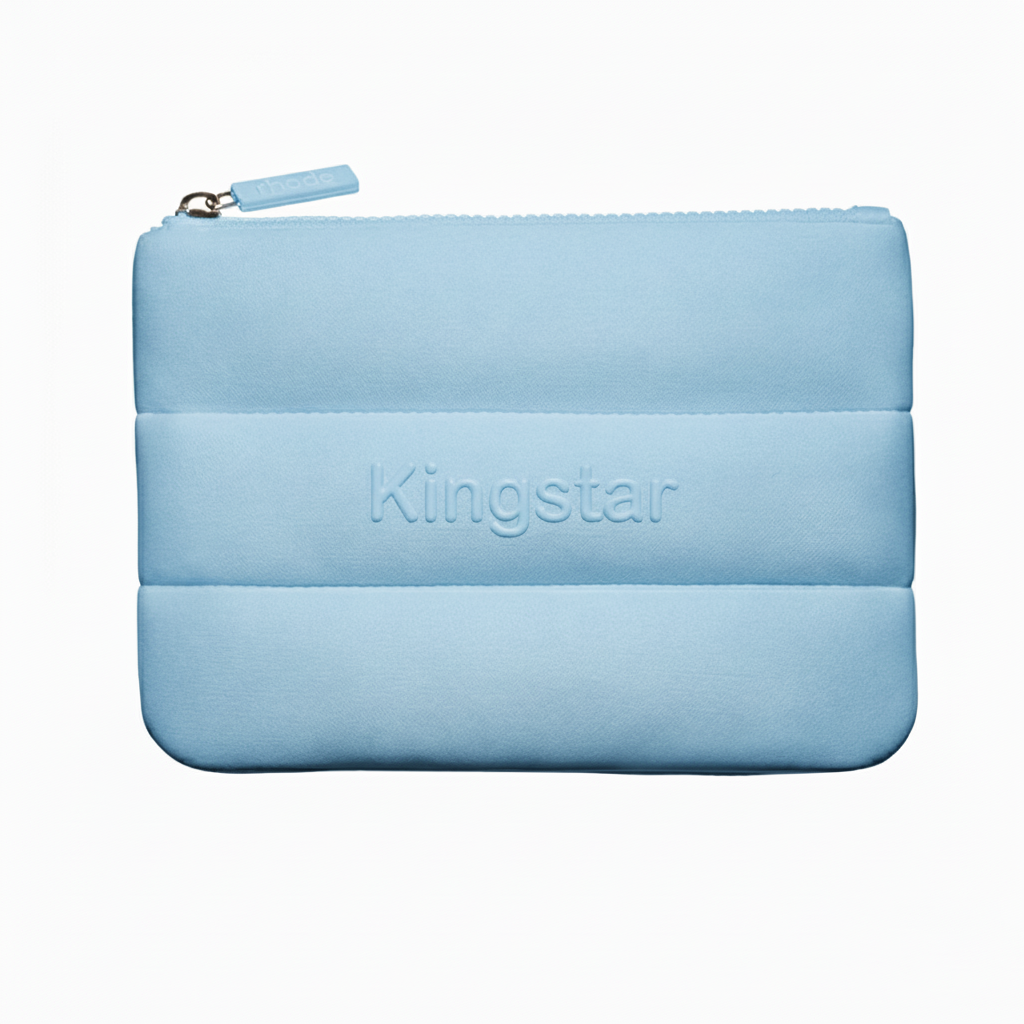 Customized Embossed Logo Bubble Puffy Large Water Resistant Neoprene Fashion Portable for Pouch Cosmetic Bag Makeup Bag
