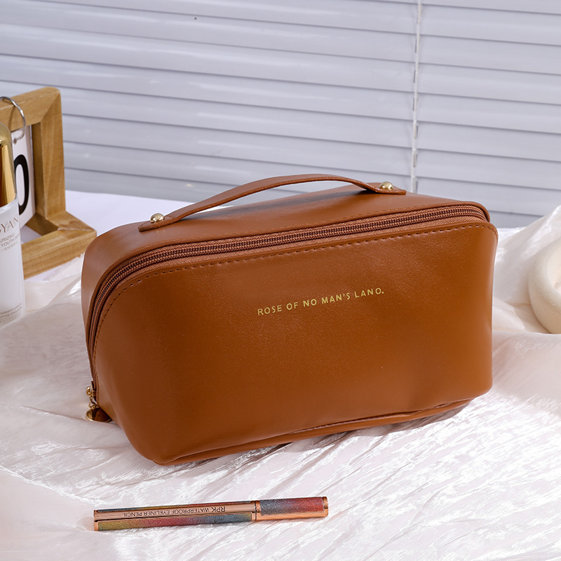 Custom Logo Wholesale Portable Waterproof Travel Pu Cosmetic Bag Storage PU Leather Makeup Bag Cosmetic Bag For Women