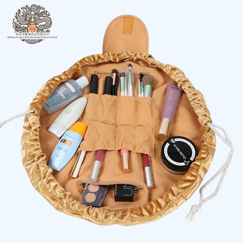 Portable Travel Normcore/Minimalist Polyester Drawstring Makeup Cosmetic Bag for Professional Use