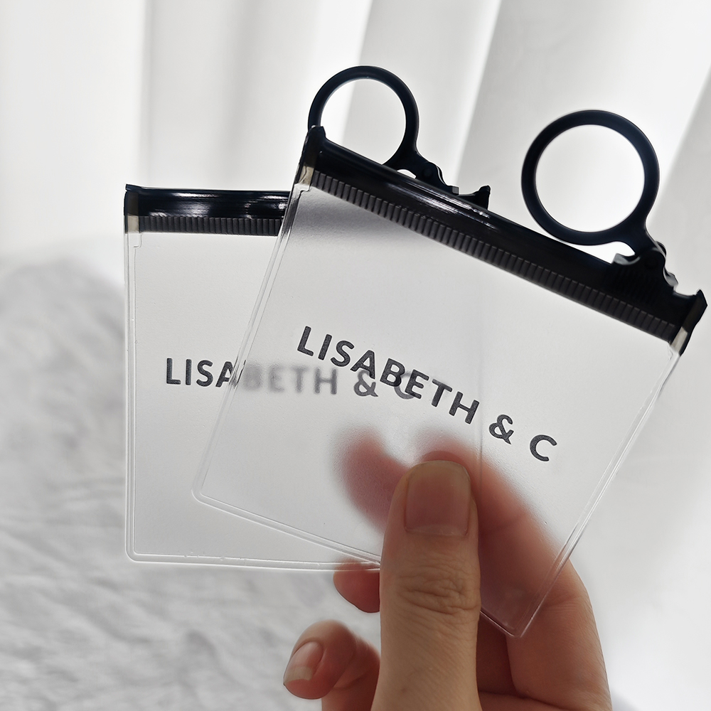 Private Label Custom Earring Necklace Jewelry Zipper Packaging Bag Wholesales Pvc Zipper Bag with logo