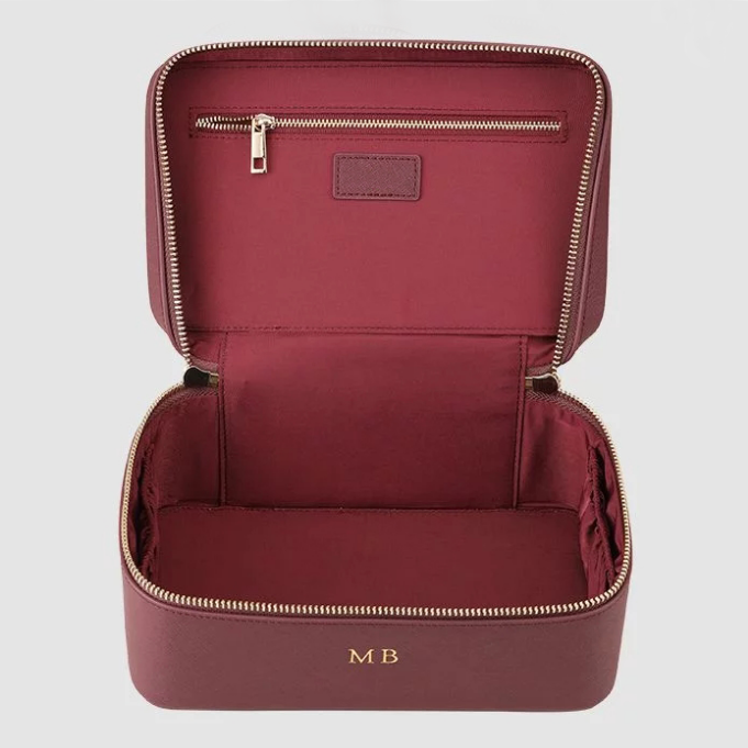 Classical Fashion Makeup Travel Cosmetic Bag Zipper Top-Handle Beauty Leather Case Customized Logo Opp Bag Saffiano LQ-CWB 11