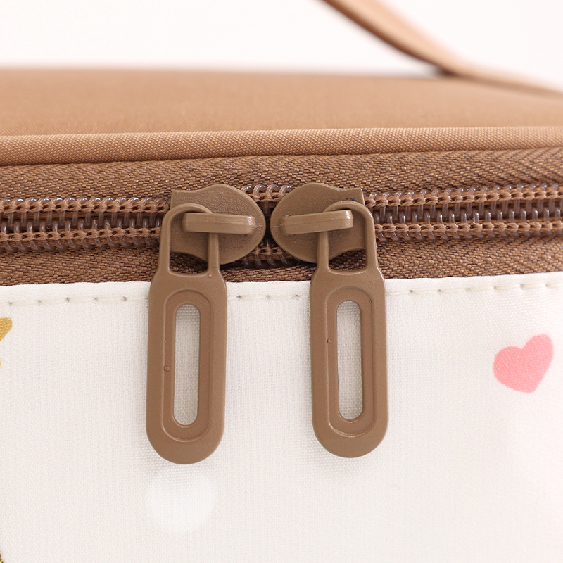 Double Zip Durable Fashion Polyester Travel Cosmetic Bags For Ladies Portable Beauty Vanity Case